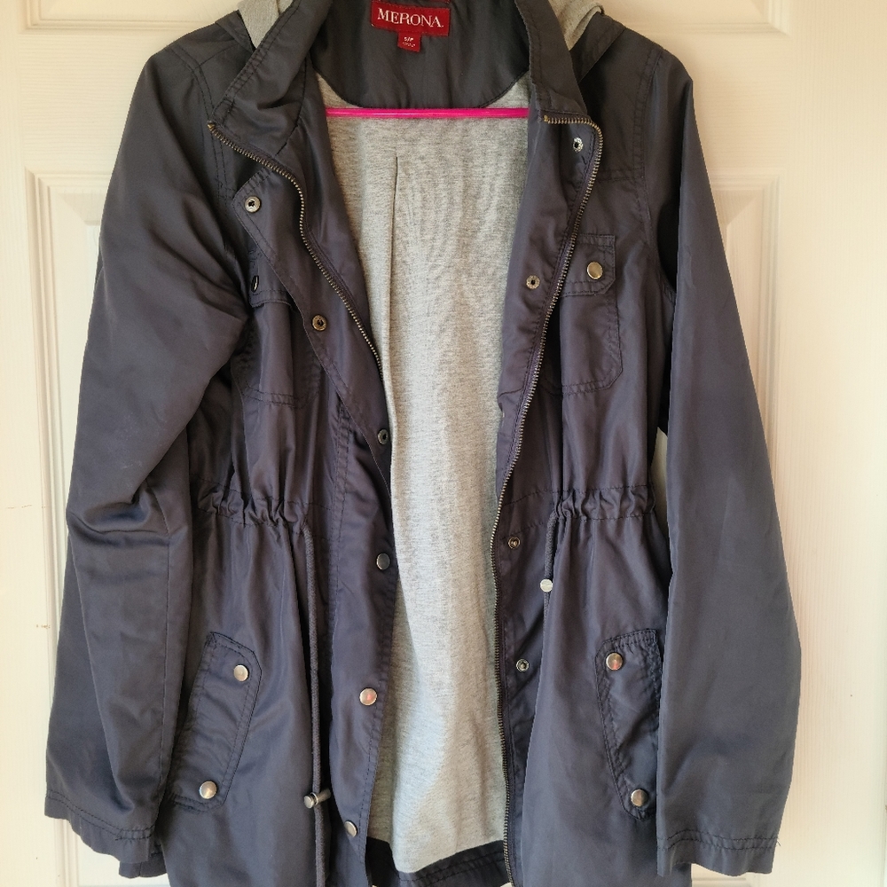 Merona Lined Windbreaker Sz S Gray